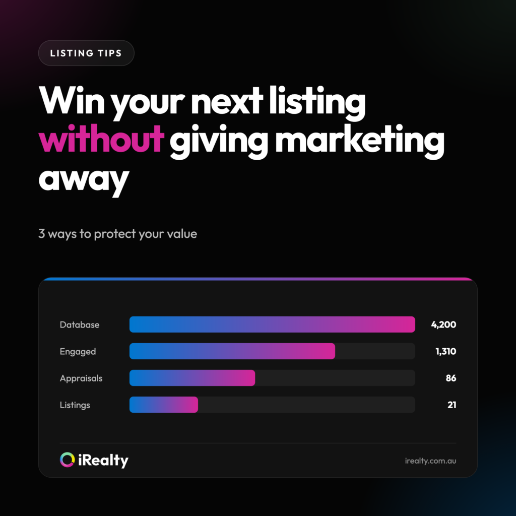 Win your next listing without giving marketing away | iRealty