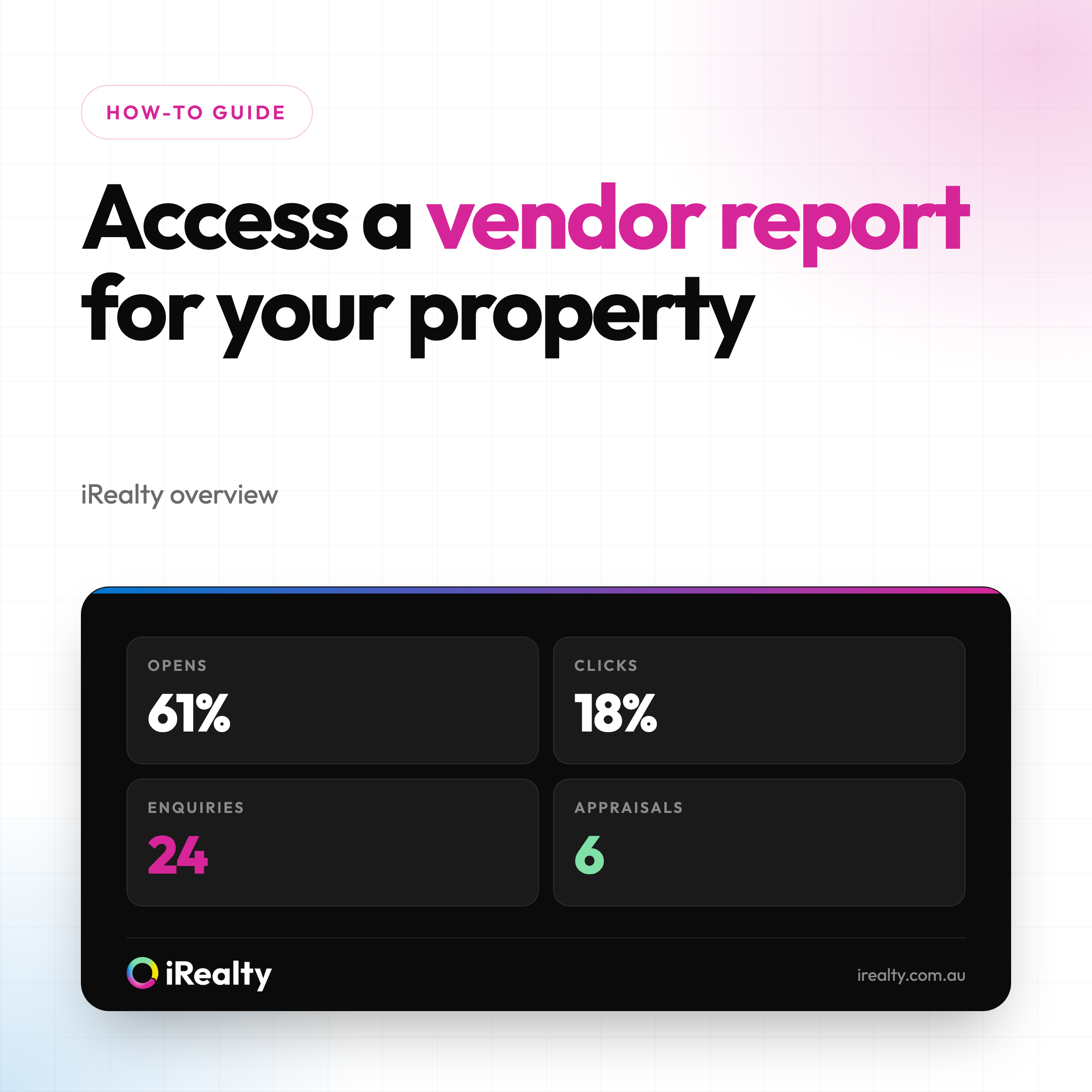 Access a vendor report for your property | iRealty