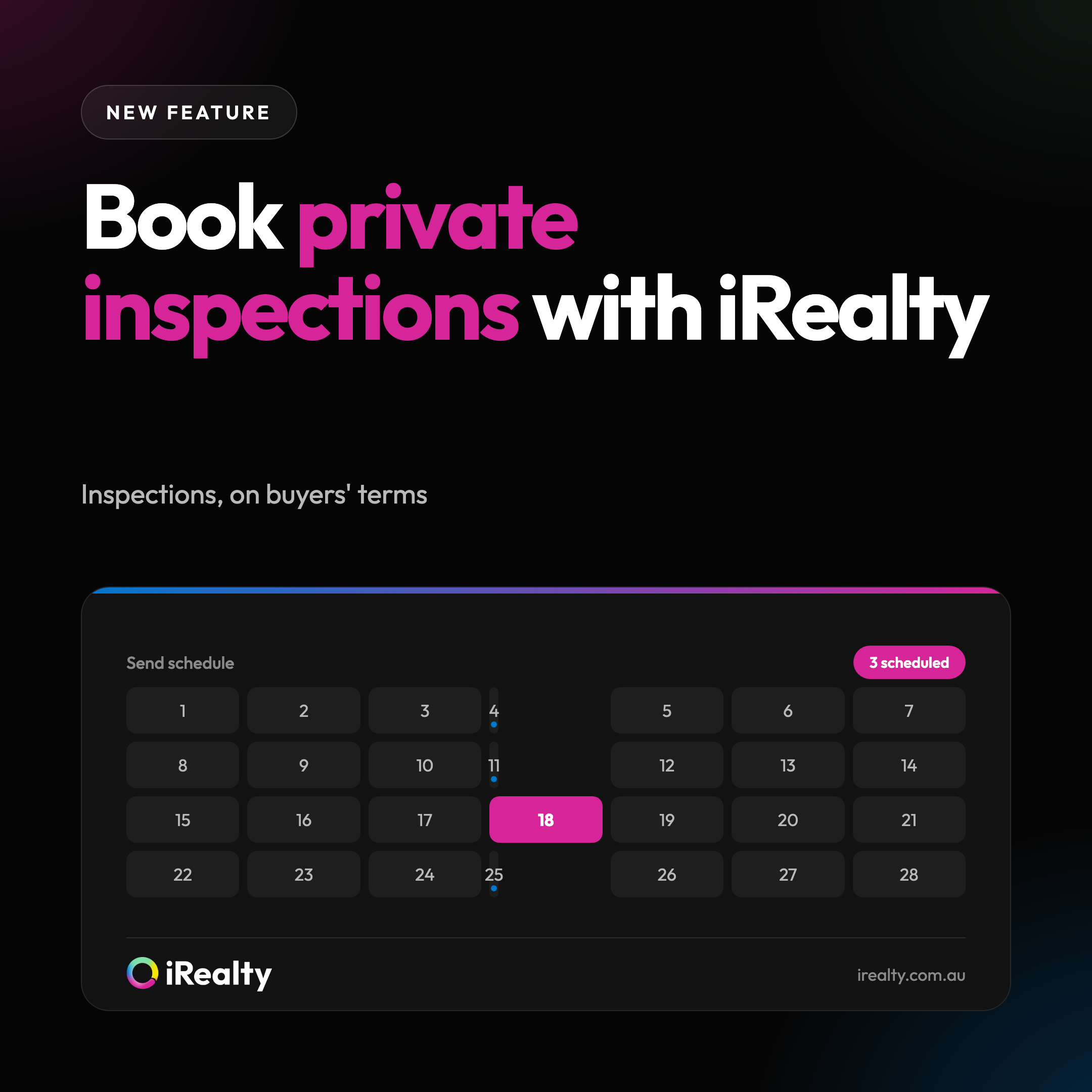 Book private inspections with iRealty | iRealty
