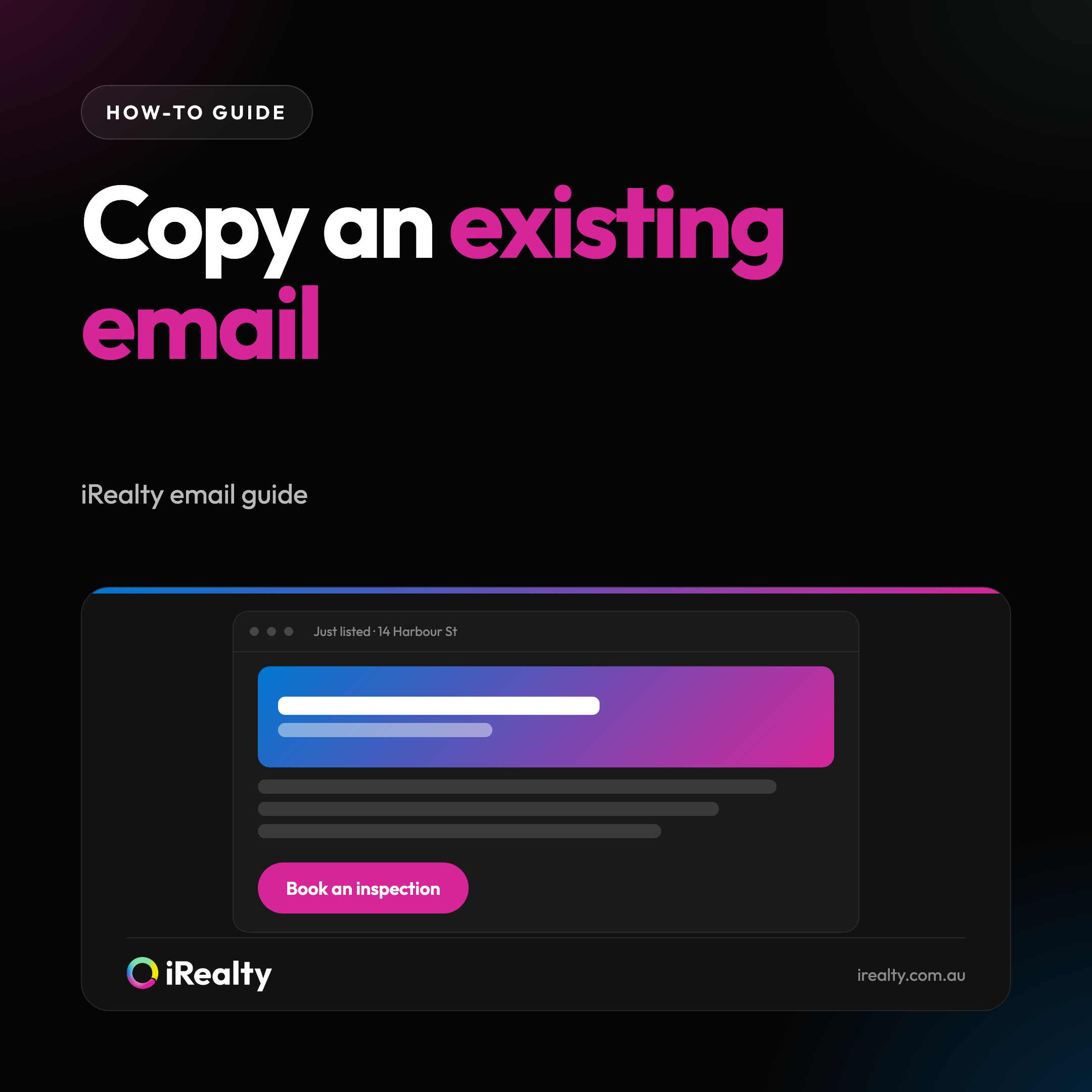 Copy an existing email | iRealty