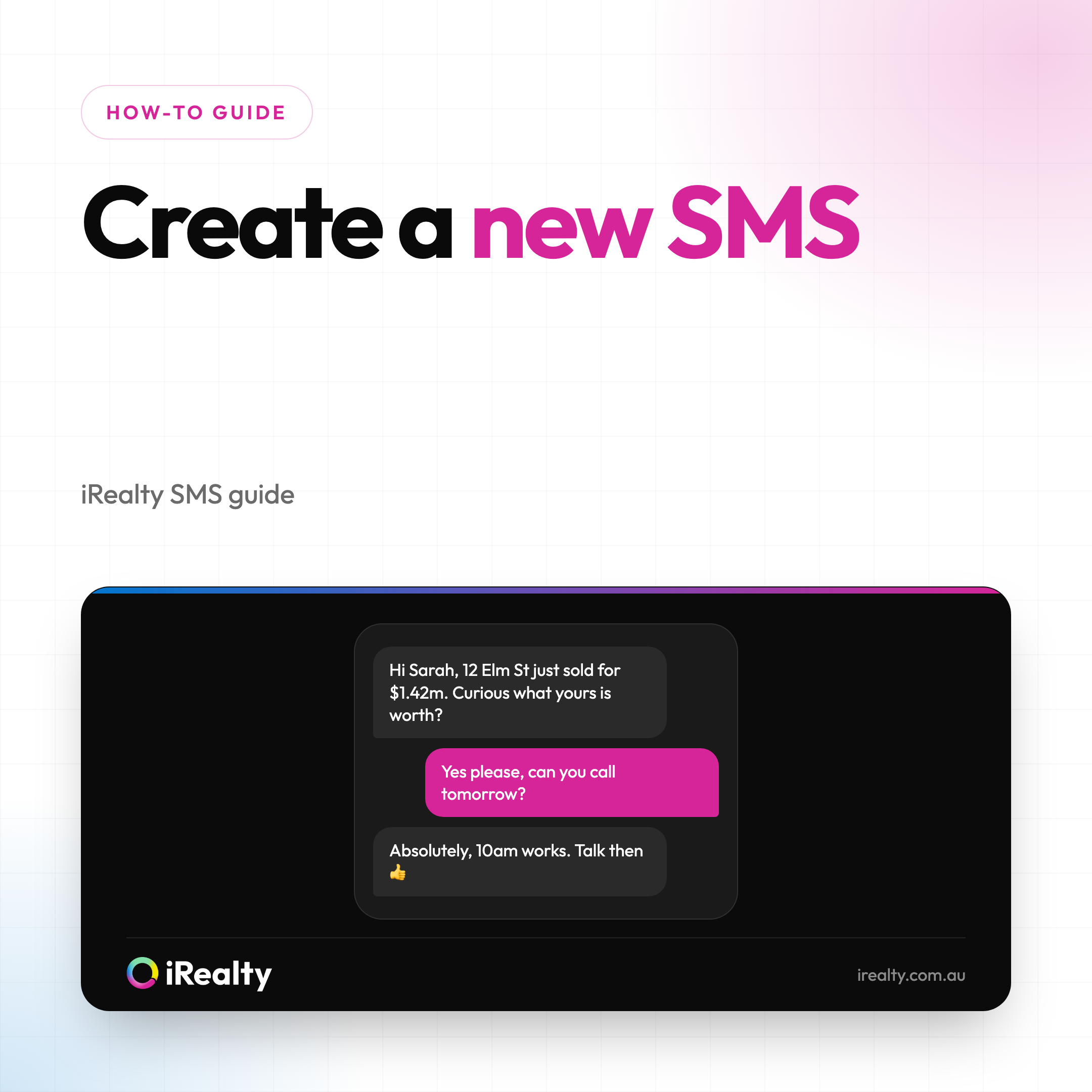 Create a new SMS | iRealty