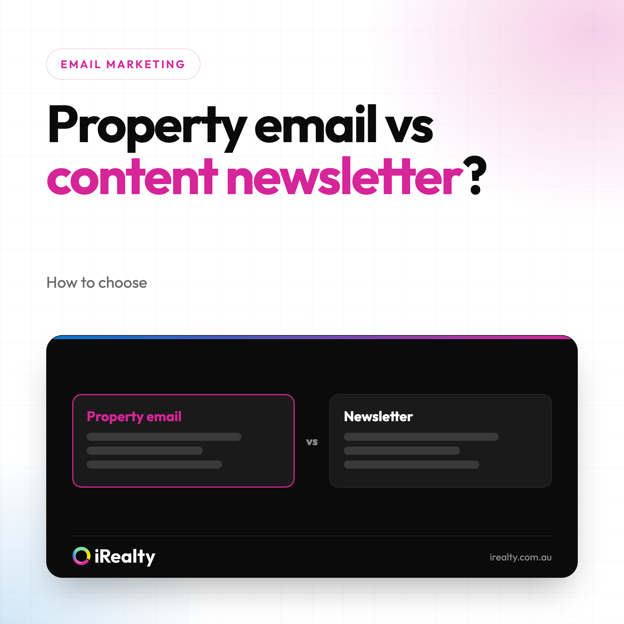 Property email vs content newsletter? | iRealty