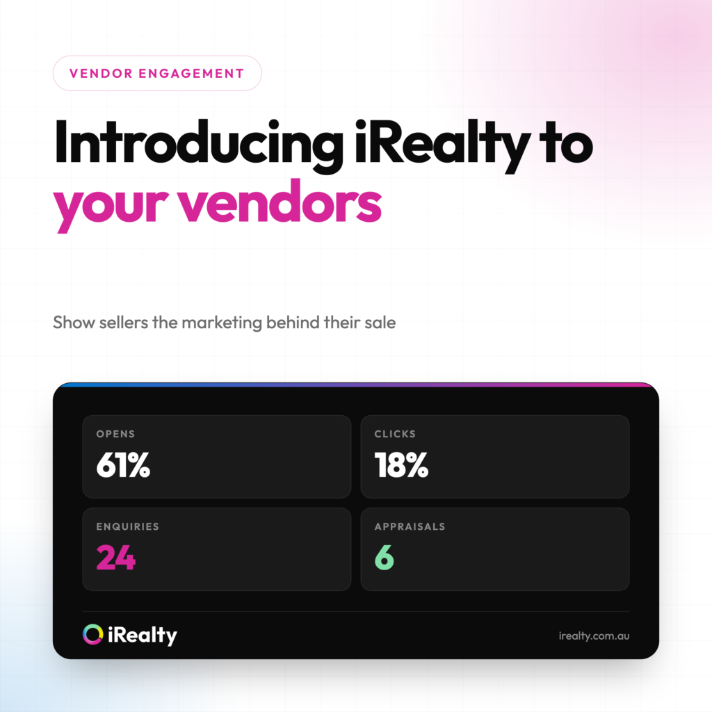 Introducing iRealty to your vendors | iRealty