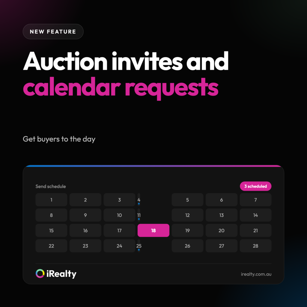 Auction invites and calendar requests | iRealty