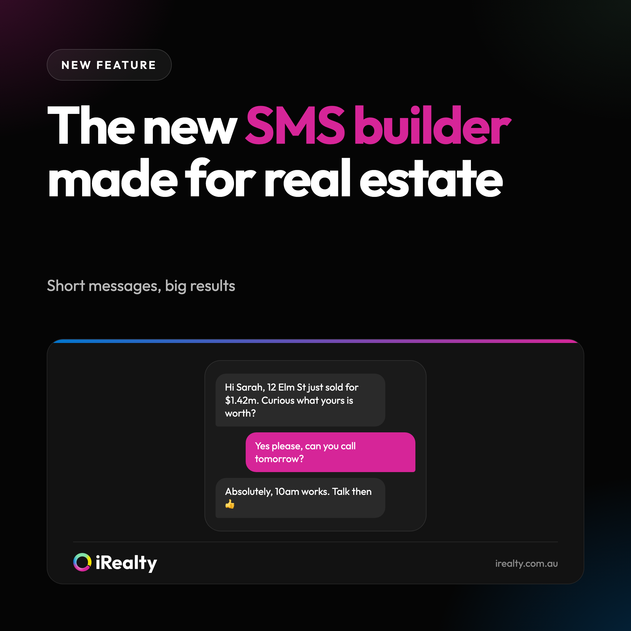 The new SMS builder made for real estate | iRealty