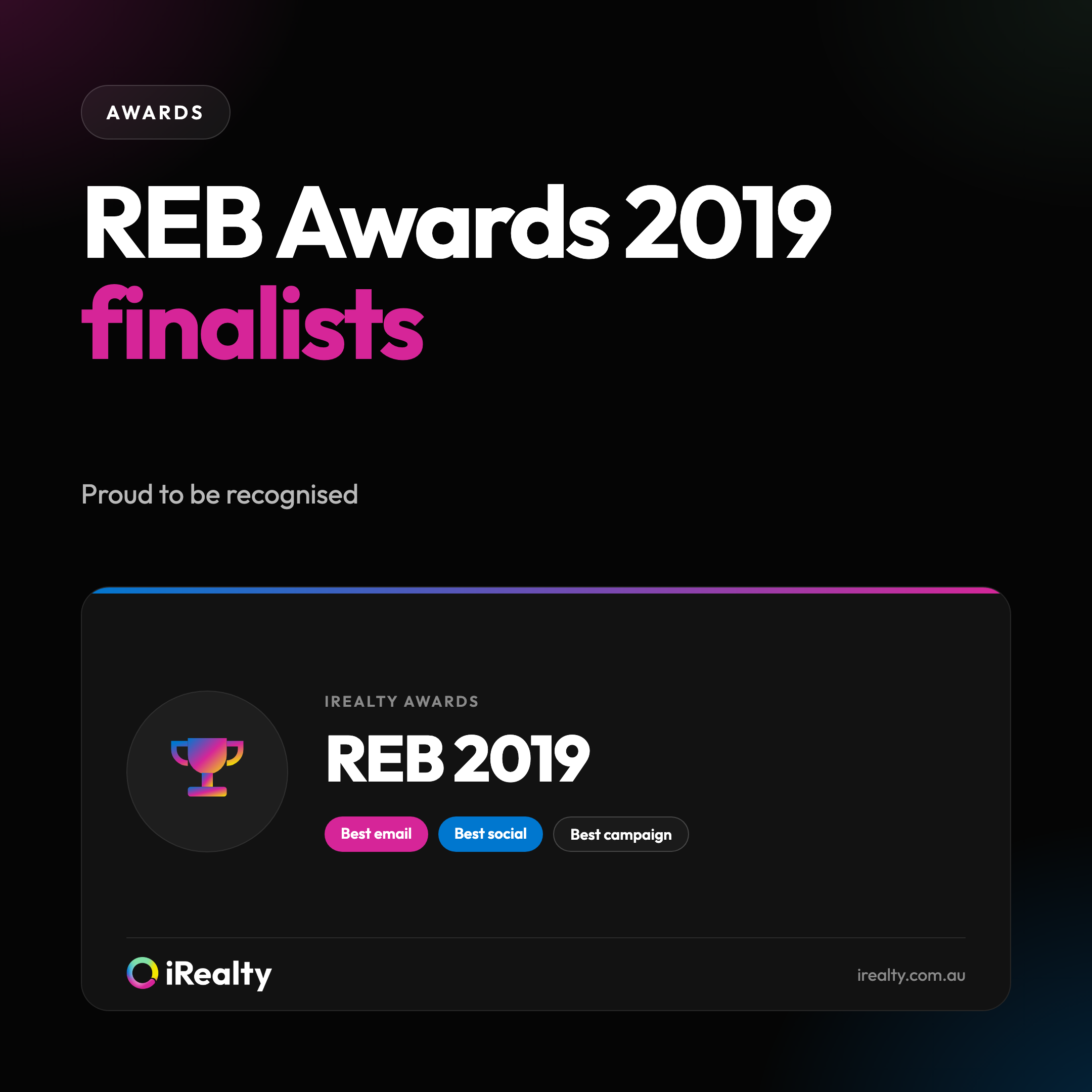REB Awards 2019 finalists | iRealty