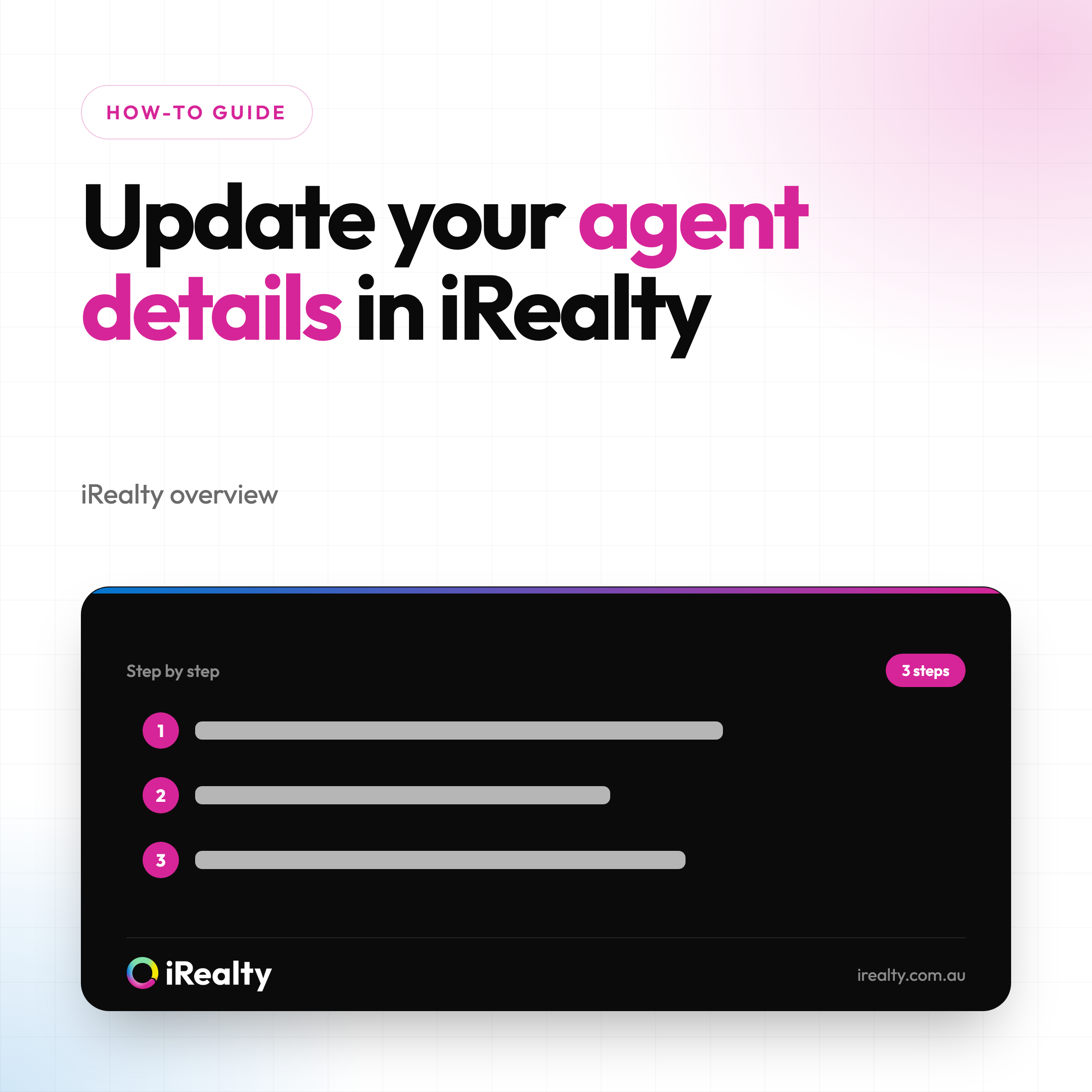 Update your agent details in iRealty | iRealty