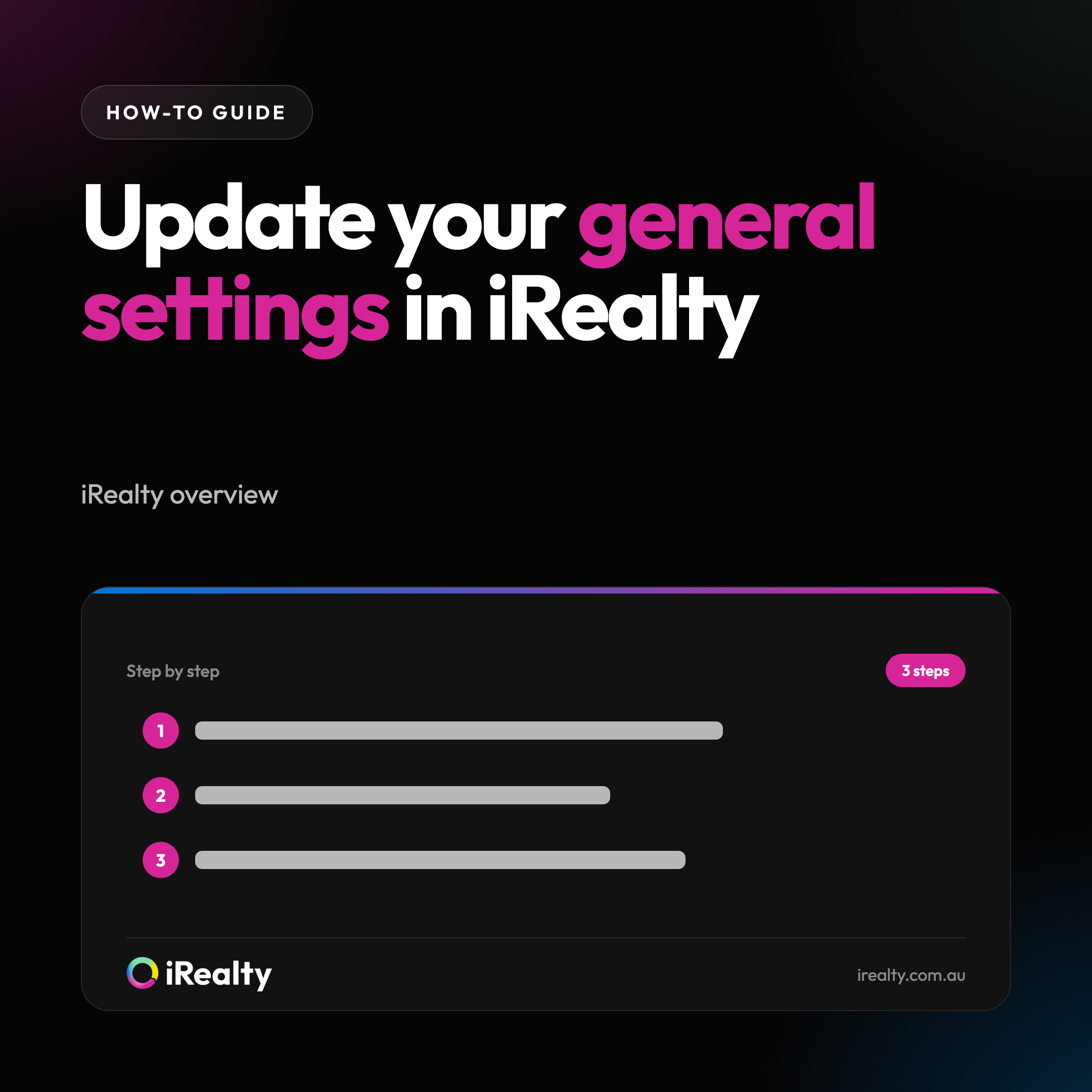 Update your general settings in iRealty | iRealty